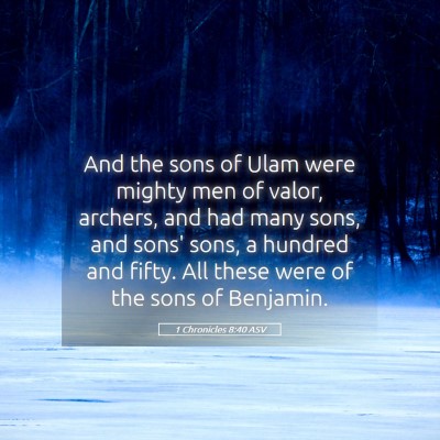 Picture 05 - 1 Chronicles 8:40 ASV - And the sons of Ulam were mighty men of valor, - Bible Verse Picture