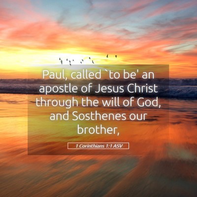 Picture 05 - 1 Corinthians 1:1 ASV - Paul, called `to be' an apostle of Jesus Christ - Bible Verse Picture