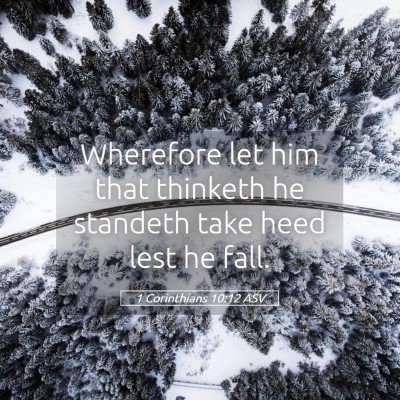 Picture 05 - 1 Corinthians 10:12 ASV - Wherefore let him that thinketh he standeth take - Bible Verse Picture