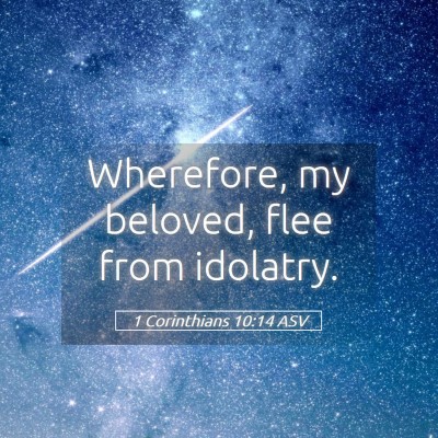 Picture 05 - 1 Corinthians 10:14 ASV - Wherefore, my beloved, flee from - Bible Verse Picture