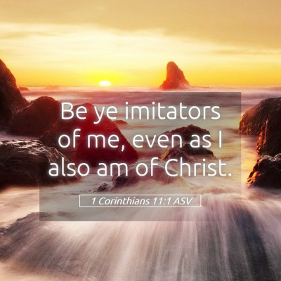 Picture 05 - 1 Corinthians 11:1 ASV - Be ye imitators of me, even as I also am of - Bible Verse Picture