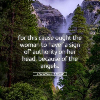 Picture 05 - 1 Corinthians 11:10 ASV - for this cause ought the woman to have `a sign - Bible Verse Picture
