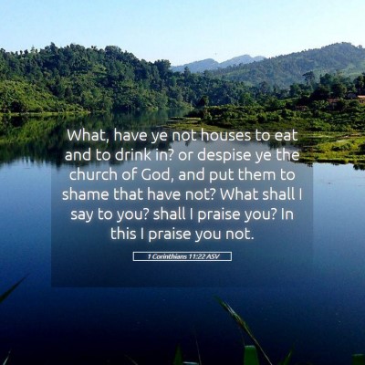 Picture 05 - 1 Corinthians 11:22 ASV - What, have ye not houses to eat and to drink in? - Bible Verse Picture