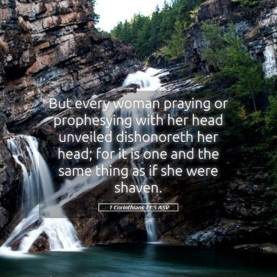 Picture 05 - 1 Corinthians 11:5 ASV - But every woman praying or prophesying with her - Bible Verse Picture