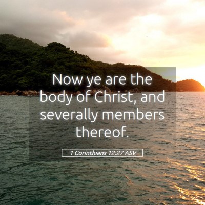 Picture 05 - 1 Corinthians 12:27 ASV - Now ye are the body of Christ, and severally - Bible Verse Picture