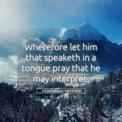 Picture 05 - 1 Corinthians 14:13 ASV - Wherefore let him that speaketh in a tongue pray - Bible Verse Picture