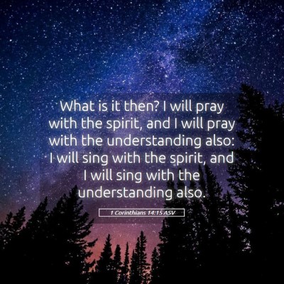 Picture 05 - 1 Corinthians 14:15 ASV - What is it then? I will pray with the spirit, and - Bible Verse Picture