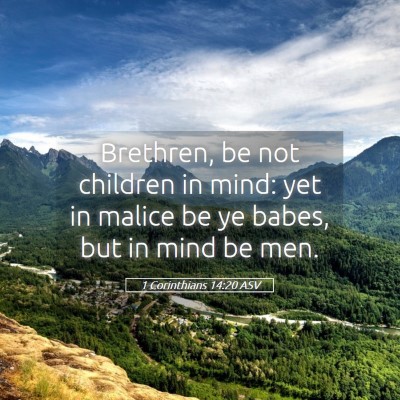 Picture 05 - 1 Corinthians 14:20 ASV - Brethren, be not children in mind: yet in malice - Bible Verse Picture