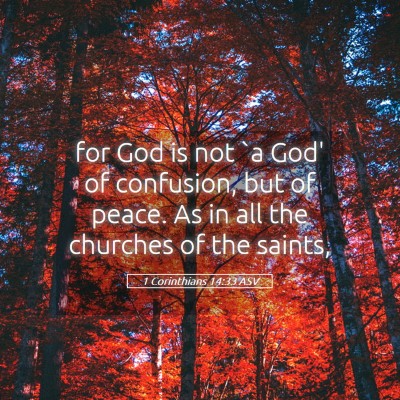 Picture 05 - 1 Corinthians 14:33 ASV - for God is not `a God' of confusion, but of - Bible Verse Picture