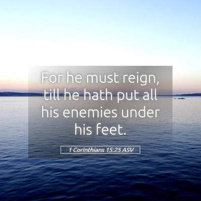 Picture 05 - 1 Corinthians 15:25 ASV - For he must reign, till he hath put all his - Bible Verse Picture
