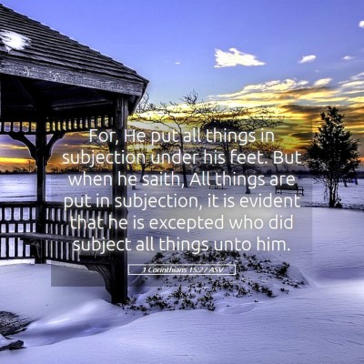 Picture 05 - 1 Corinthians 15:27 ASV - For, He put all things in subjection under his - Bible Verse Picture