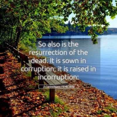 Picture 05 - 1 Corinthians 15:42 ASV - So also is the resurrection of the dead. It is - Bible Verse Picture