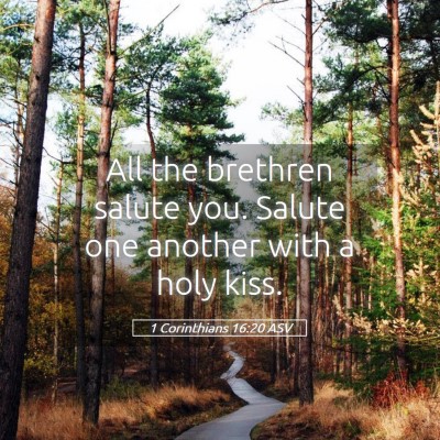 Picture 05 - 1 Corinthians 16:20 ASV - All the brethren salute you. Salute one another - Bible Verse Picture