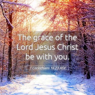Picture 05 - 1 Corinthians 16:23 ASV - The grace of the Lord Jesus Christ be with - Bible Verse Picture
