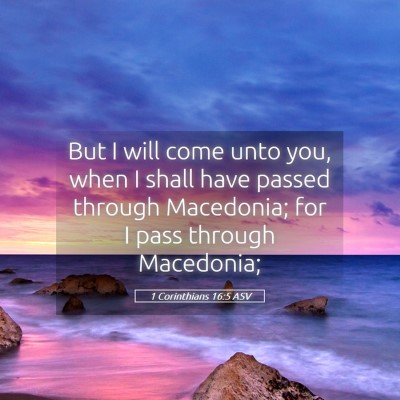Picture 05 - 1 Corinthians 16:5 ASV - But I will come unto you, when I shall have - Bible Verse Picture