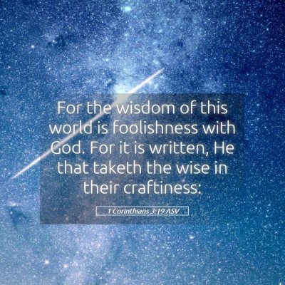 Picture 05 - 1 Corinthians 3:19 ASV - For the wisdom of this world is foolishness with - Bible Verse Picture