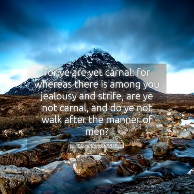 Picture 05 - 1 Corinthians 3:3 ASV - for ye are yet carnal: for whereas there is among - Bible Verse Picture