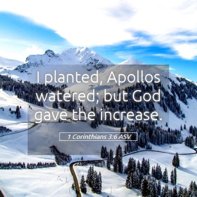 Picture 05 - 1 Corinthians 3:6 ASV - I planted, Apollos watered; but God gave the - Bible Verse Picture