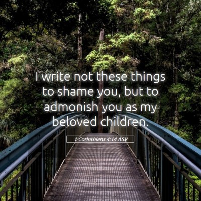 Picture 05 - 1 Corinthians 4:14 ASV - I write not these things to shame you, but to - Bible Verse Picture