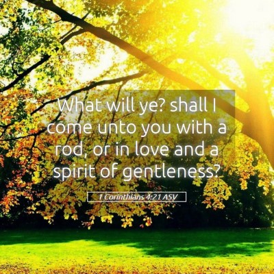 Picture 05 - 1 Corinthians 4:21 ASV - What will ye? shall I come unto you with a rod, - Bible Verse Picture