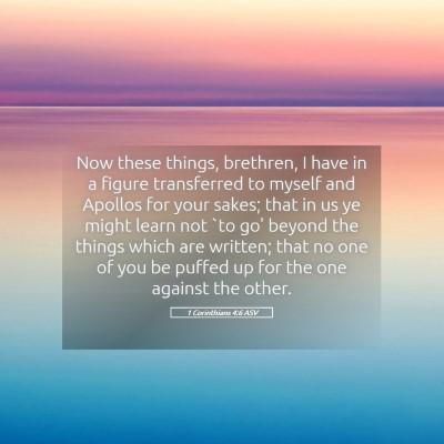 Picture 05 - 1 Corinthians 4:6 ASV - Now these things, brethren, I have in a figure - Bible Verse Picture
