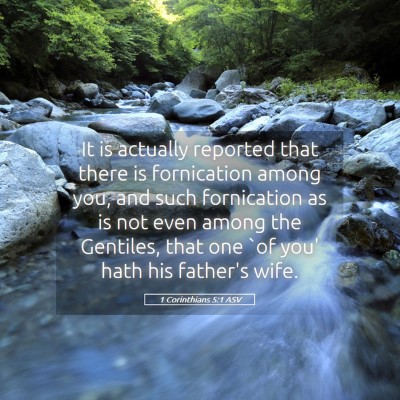 Picture 05 - 1 Corinthians 5:1 ASV - It is actually reported that there is fornication - Bible Verse Picture