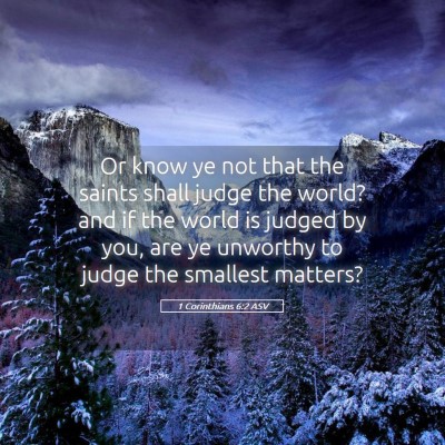 Picture 05 - 1 Corinthians 6:2 ASV - Or know ye not that the saints shall judge the - Bible Verse Picture