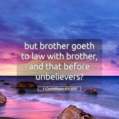 Picture 05 - 1 Corinthians 6:6 ASV - but brother goeth to law with brother, and that - Bible Verse Picture