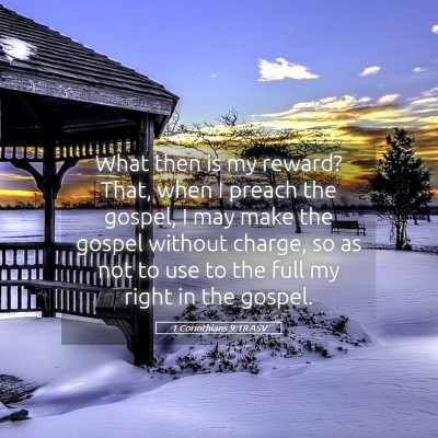 Picture 05 - 1 Corinthians 9:18 ASV - What then is my reward? That, when I preach the - Bible Verse Picture
