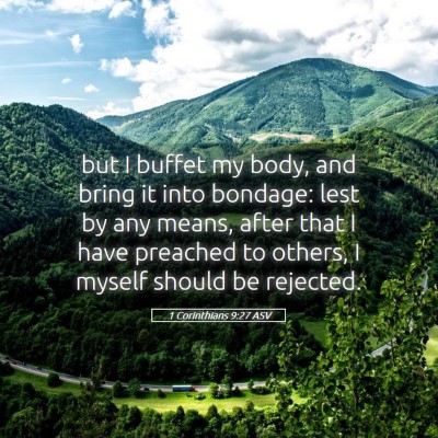 Picture 05 - 1 Corinthians 9:27 ASV - but I buffet my body, and bring it into bondage: - Bible Verse Picture