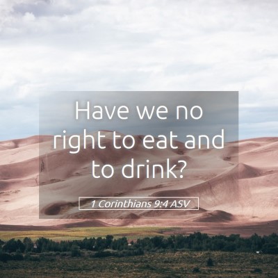 Picture 05 - 1 Corinthians 9:4 ASV - Have we no right to eat and to - Bible Verse Picture