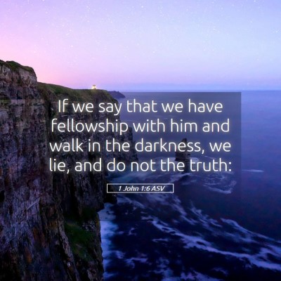 Picture 05 - 1 John 1:6 ASV - If we say that we have fellowship with him and - Bible Verse Picture