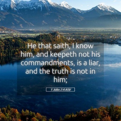 Picture 05 - 1 John 2:4 ASV - He that saith, I know him, and keepeth not his - Bible Verse Picture
