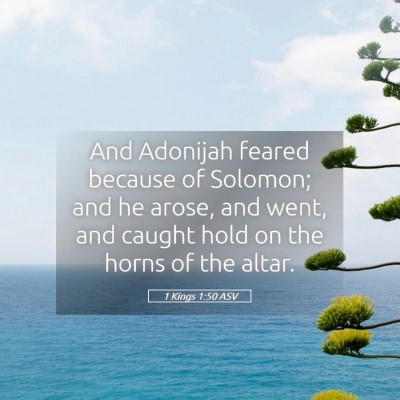 Picture 05 - 1 Kings 1:50 ASV - And Adonijah feared because of Solomon; and he - Bible Verse Picture