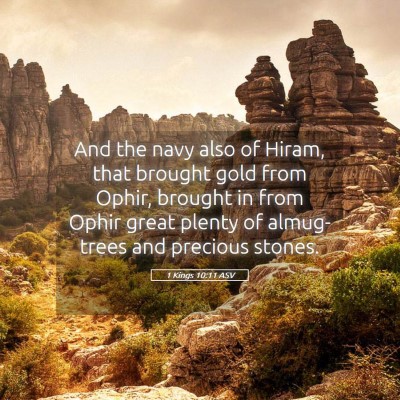 Picture 05 - 1 Kings 10:11 ASV - And the navy also of Hiram, that brought gold - Bible Verse Picture