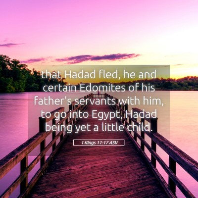 Picture 05 - 1 Kings 11:17 ASV - that Hadad fled, he and certain Edomites of his - Bible Verse Picture