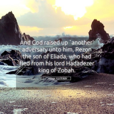 Picture 05 - 1 Kings 11:23 ASV - And God raised up `another' adversary unto him, - Bible Verse Picture