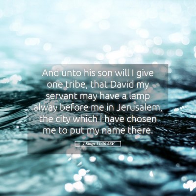 Picture 05 - 1 Kings 11:36 ASV - And unto his son will I give one tribe, that - Bible Verse Picture