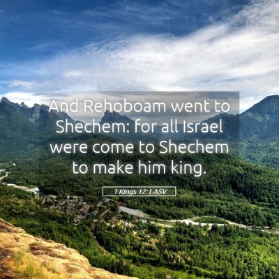 Picture 05 - 1 Kings 12:1 ASV - And Rehoboam went to Shechem: for all Israel were - Bible Verse Picture