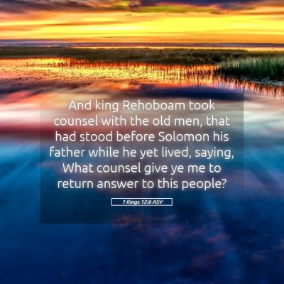 Picture 05 - 1 Kings 12:6 ASV - And king Rehoboam took counsel with the old men, - Bible Verse Picture