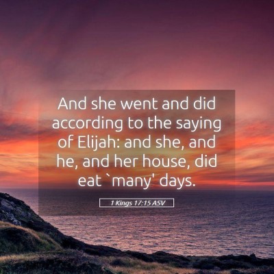 Picture 05 - 1 Kings 17:15 ASV - And she went and did according to the saying of - Bible Verse Picture