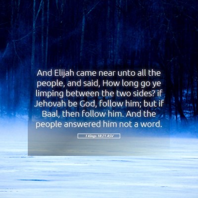 Picture 05 - 1 Kings 18:21 ASV - And Elijah came near unto all the people, and - Bible Verse Picture