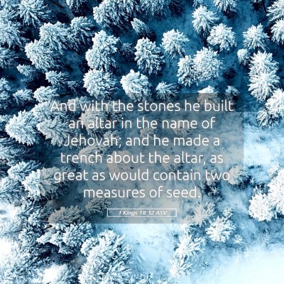 Picture 05 - 1 Kings 18:32 ASV - And with the stones he built an altar in the name - Bible Verse Picture