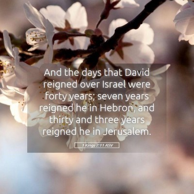 Picture 05 - 1 Kings 2:11 ASV - And the days that David reigned over Israel were - Bible Verse Picture