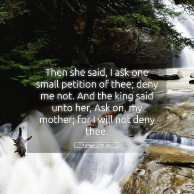 Picture 05 - 1 Kings 2:20 ASV - Then she said, I ask one small petition of thee; - Bible Verse Picture