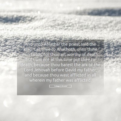 Picture 05 - 1 Kings 2:26 ASV - And unto Abiathar the priest said the king, Get - Bible Verse Picture
