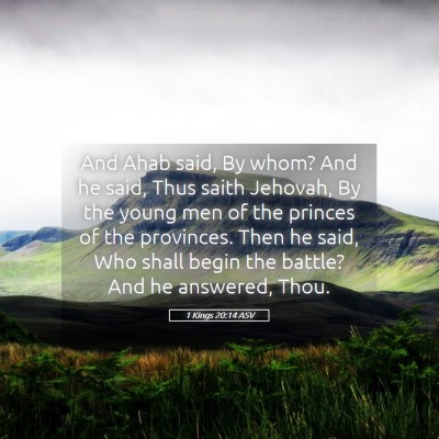 Picture 05 - 1 Kings 20:14 ASV - And Ahab said, By whom? And he said, Thus saith - Bible Verse Picture