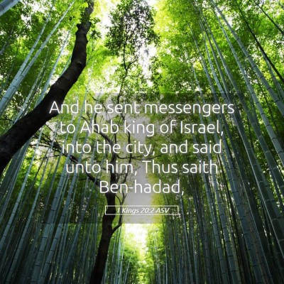Picture 05 - 1 Kings 20:2 ASV - And he sent messengers to Ahab king of Israel, - Bible Verse Picture