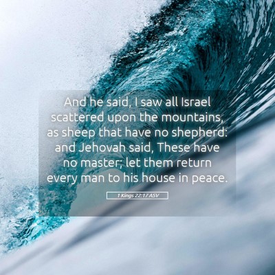 Picture 05 - 1 Kings 22:17 ASV - And he said, I saw all Israel scattered upon the - Bible Verse Picture
