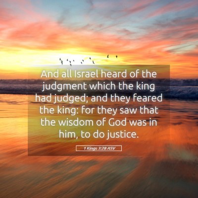 Picture 05 - 1 Kings 3:28 ASV - And all Israel heard of the judgment which the - Bible Verse Picture